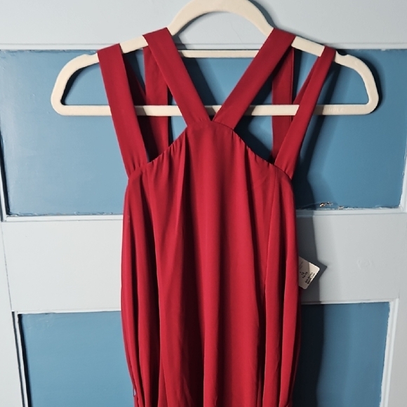 Torrid Women's Burgundy Strappy Chiffon Trapeze Women's Dress NWT - Picture 5 of 11